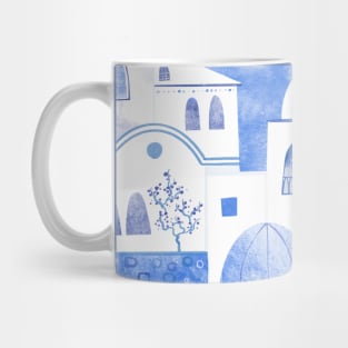 Santorini Oia Greek Island Watercolor Mug